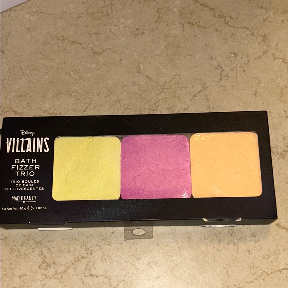 Disney Villains Bath Fizzer Trio - Vibrant Yellow, Pink, and Orange